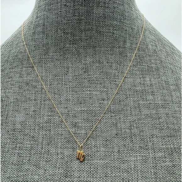 BONY LEVY 14K YELLOW GOLD PETITE HOROSCOPE ZODIAC PENDANT NECKLACE SCORPIO B705 - Picture 1 of 3